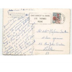 CHATEAUNEUF-les-BAINS: la vallée de la sioule et le château vue aérienne 10x15 - très bon état
