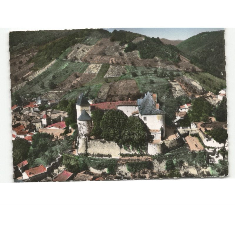 CHATELDON: le château du XIIIe siècle vue aérienne 10x15 - très bon état