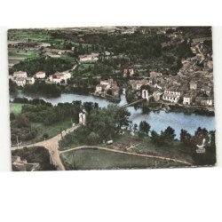 COUDES: vue générale, le pont suspendu sur l'allier vue aérienne 10x15 - très bon état