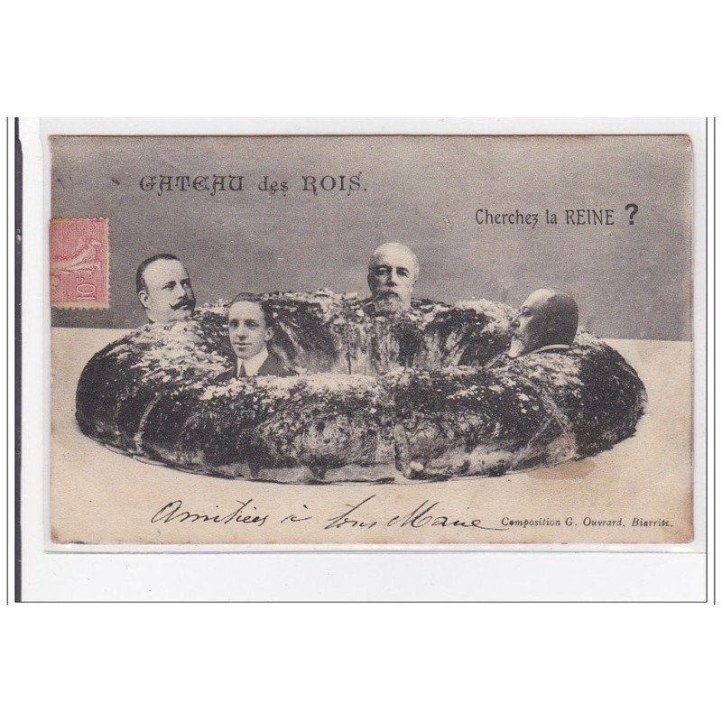 PYRENEES-ATLANTIQUES : gateau des rois, cherchez la reine ? (surréaliste) - tres bon etat