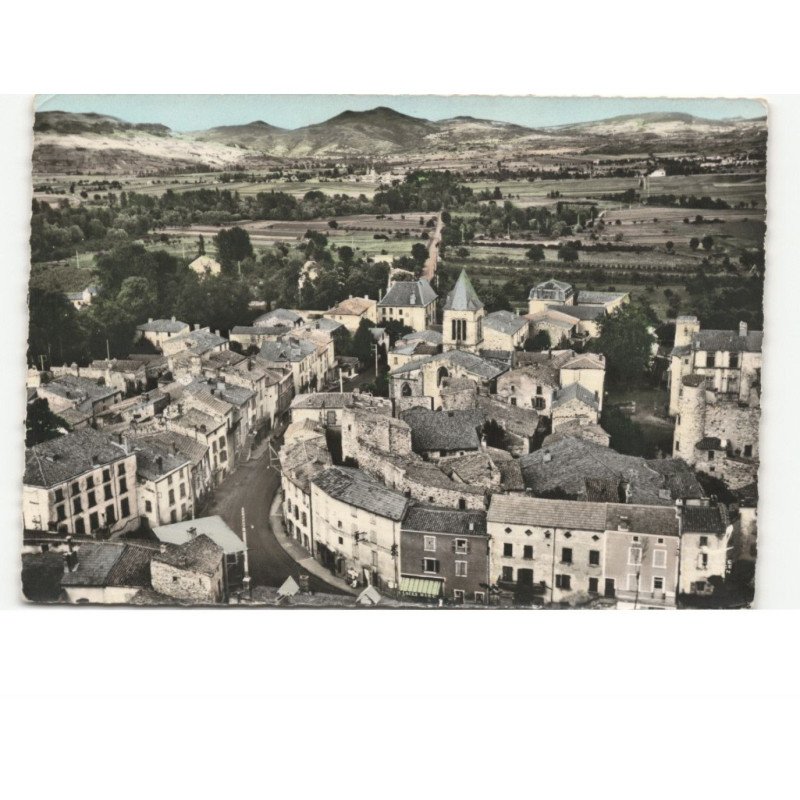 PLAUZAT: l'église et la ville vue aérienne 10x15 - état