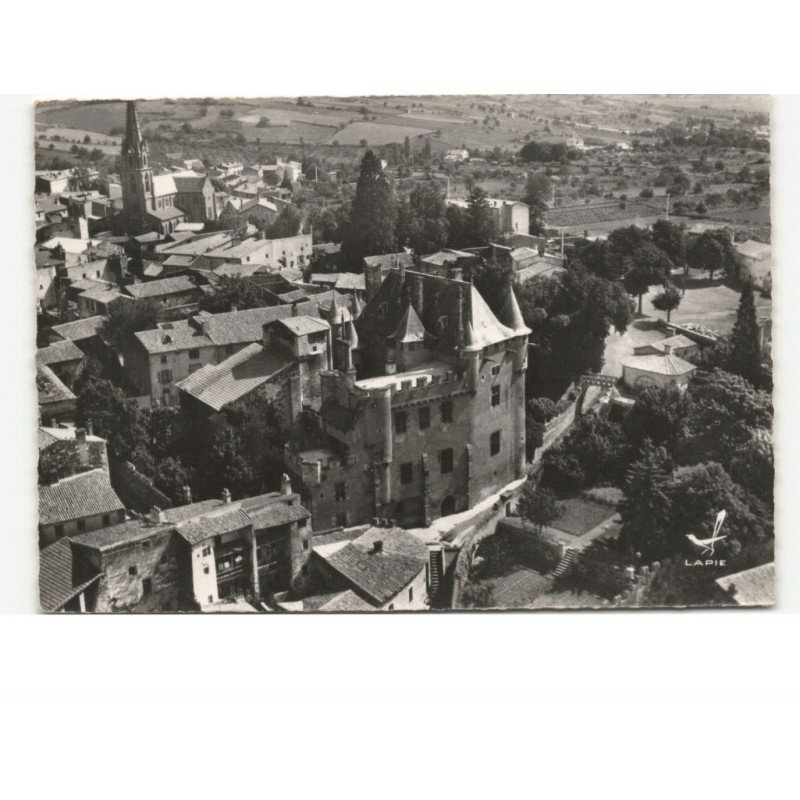SAINT-AMANT-TALLENDE: château de la tour fondue restauré en 1890 vue aérienne 10x15 - très bon état