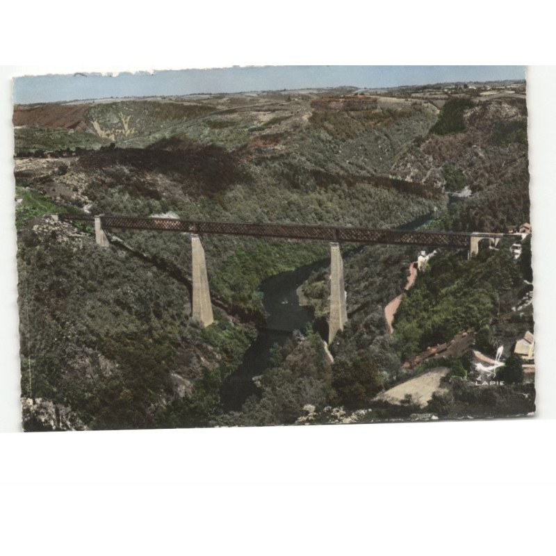 PUY-de-DÔME: viaduc des fades et gorges de la sioule vue aérienne 10x15 - très bon état