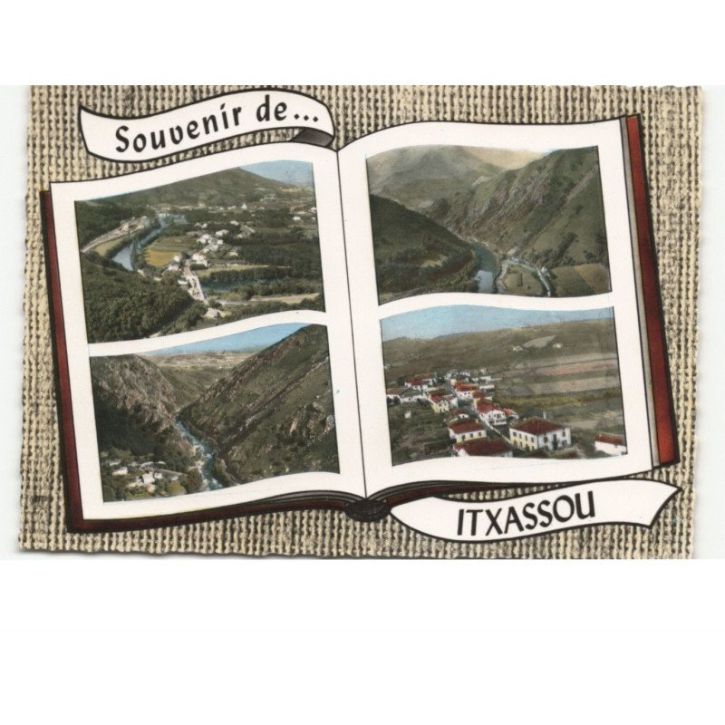ITXASSOU: souvenir... 4 vues vue aérienne 10x15 - très bon état