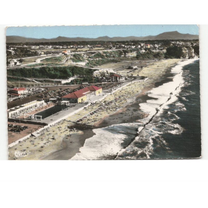 ANGLET-BIARRITZ: la plage de la chambre d'amour (?) vue aérienne 10x15 - très bon état
