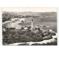 ANGLET-BIARRITZ: le phare et, dans le fond, biarritz vue aérienne 10x15 - très bon état