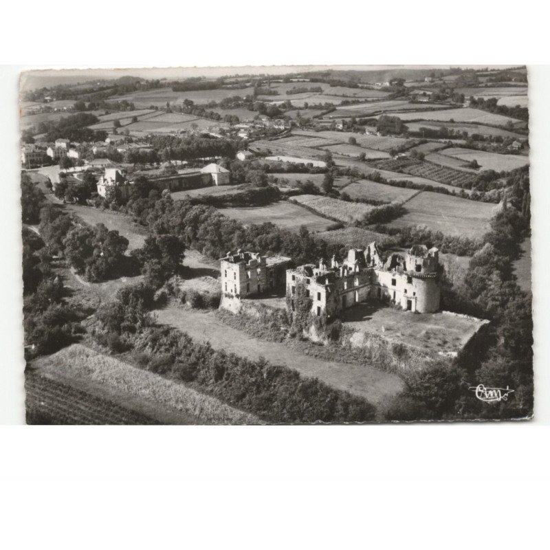 BIDACHE: les ruines du château des ducs de gramont XIe siècle vue aérienne 10x15 - très bon état