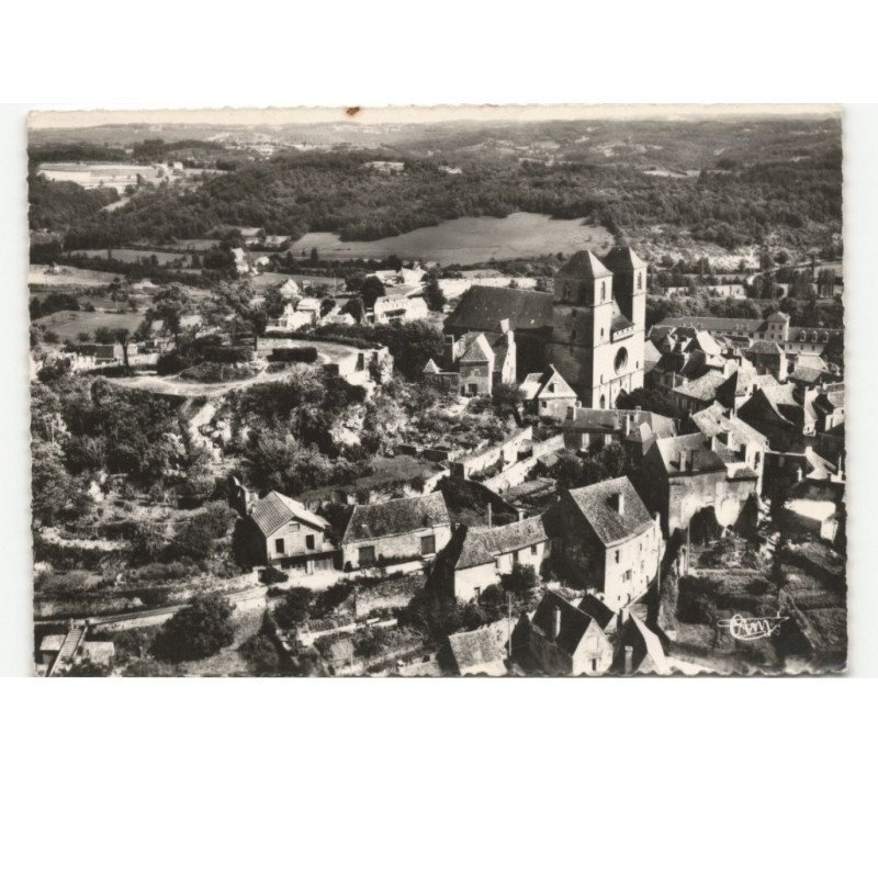 GOURDON: vue générale vue aérienne 10x15 - très bon état