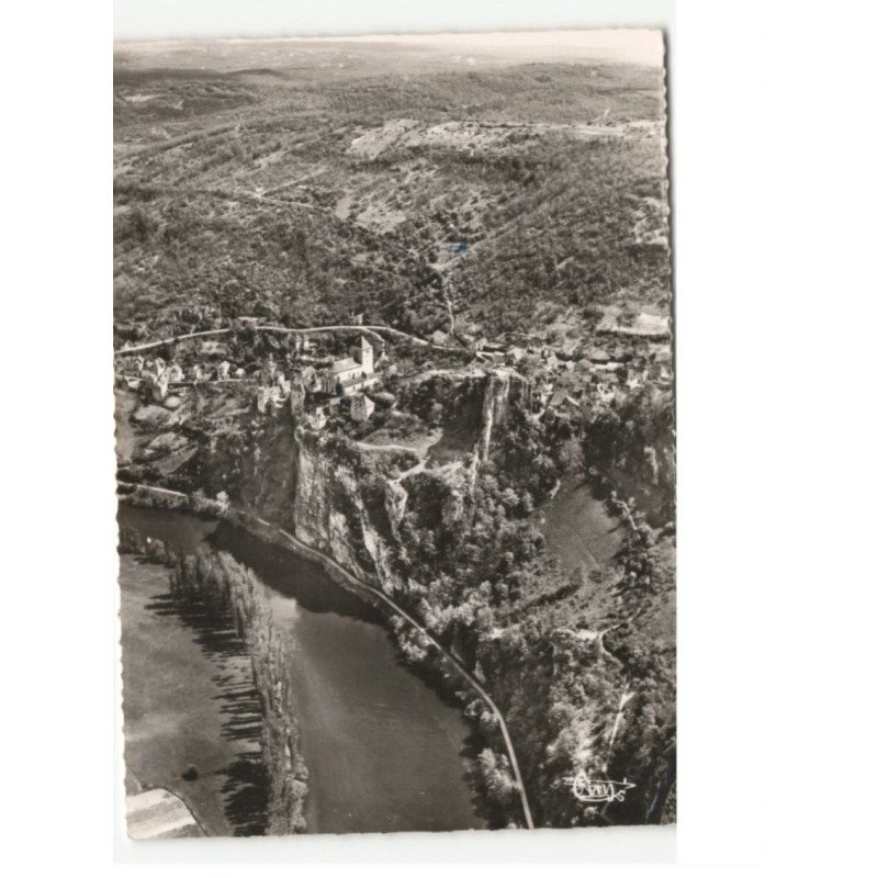SAINT-CIRQ-LAPOPIE: vue générale vue aérienne 10x15 - très bon état