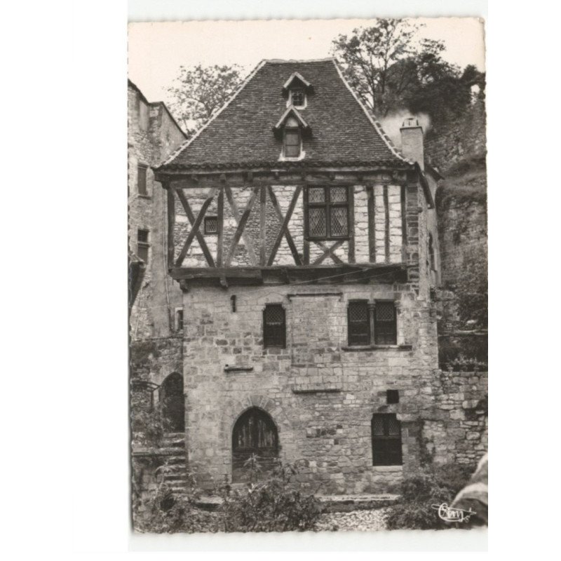 SAINT-CIRQ-LAPOPIE: classé premier village de france vue aérienne 10x15 - très bon état