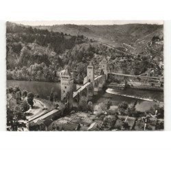 CAHORS-en-QUERCY: le pont valentré XIV siècle vue aérienne 10x15 - très bon état