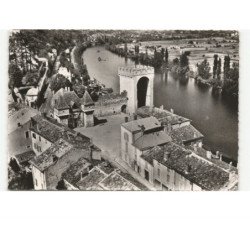 CAHORS-en-QUERCY: décor moyennegeux la barbacane et la tour des pendus vue aérienne 10x15 - très bon état