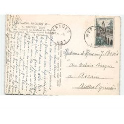 MERCUES: les terrasses du château de mercues monument historique hôtel-restaurant vue aérienne 10x15 - état