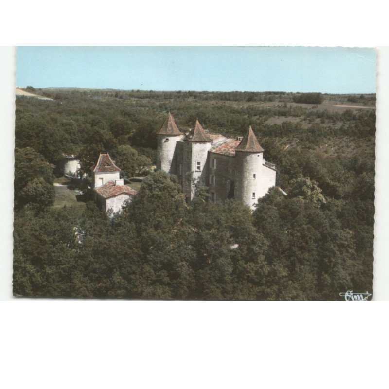 MONTCUQ: le château de charry vue aérienne 10x15 - très bon état