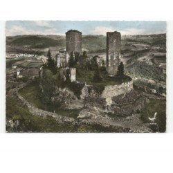 SAINT-CERE: les tours saint-laurent, résidence du peintre Jean Lurcat vue aérienne 10x15 - très bon état