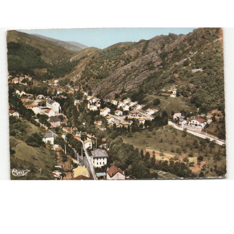 VILLEFORT: avenue de la gare et quartier de la vignette vue aérienne 10x15 - très bon état