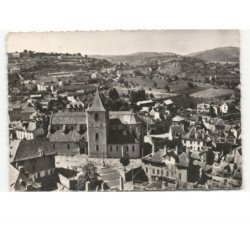 MARVEJOLS: l'église et vue panoramique vue aérienne 10x15 - très bon état