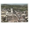 BEAUFORT-en-VALLEE: l'église et la place vue aérienne 10x15 - état