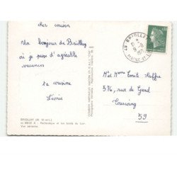 BRIOLLAY: pechevêque et les bords du loir vue aérienne 10x15 - très bon état
