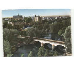 MONTREUIL-BELLAY: le pont sur le thouët vue aérienne 10x15 - très bon état