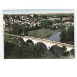 VILLEVEQUE: le pont et vue panoramique vue aérienne 10x15 - très bon état
