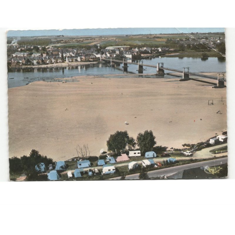 INGRANDES-sur-LOIRE: le camping et la plage vue aérienne 10x15 - état