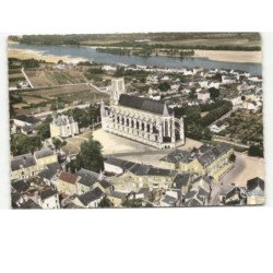 MONTJEAN: l'église vue aérienne 10x15 - très bon état
