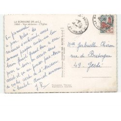 LA ROMAGNE: l'église vue aérienne 10x15 - très bon état