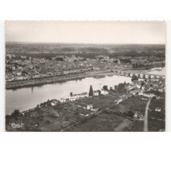 SAUMUR: vue panoramique sur la loire et la ville vue aérienne 10x15 - très bon état