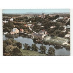 SEICHES-sur-le-LOIR: matheflon, le loir et la chapelle vue aérienne 10x15 - très bon état