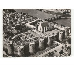 ANGERS: le château et la maine vue aérienne 10x15 - très bon état