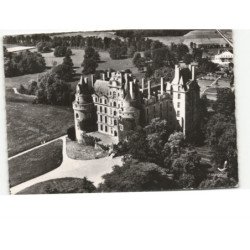 BRISSAC: le château, l'entrée du parc et façade principale vue aérienne 10x15 - très bon état
