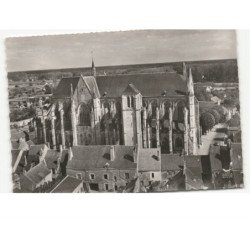 CLERY-SAINT-ANDRE: la basilique notre-dame monument historique XVe siècle vue aérienne 10x15 - très bon état