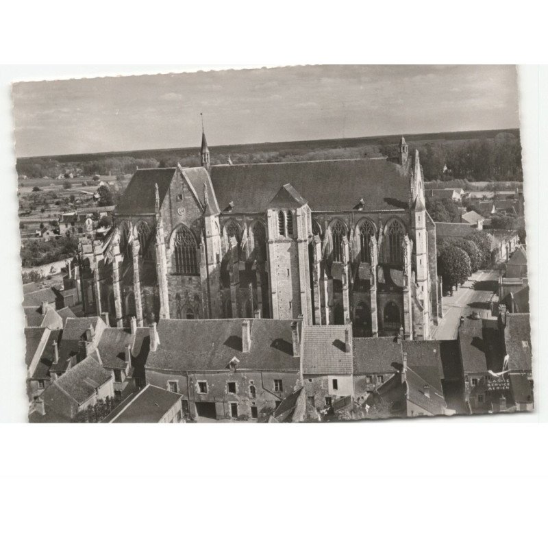 CLERY-SAINT-ANDRE: la basilique notre-dame monument historique XVe siècle vue aérienne 10x15 - très bon état