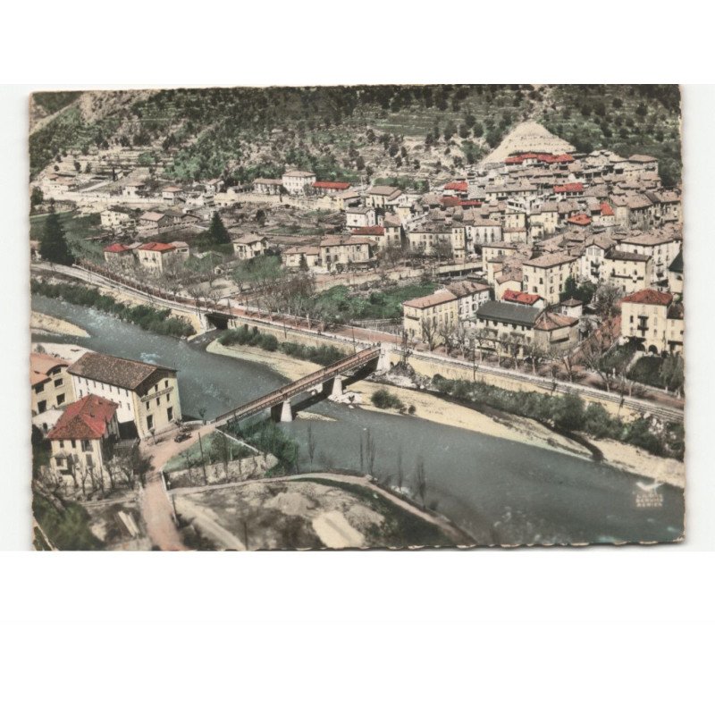 PUGET-THENIERS: le var et vue générale vue aérienne 10x15 - très bon état