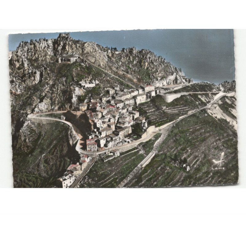 SAINTE-AGNES: le village du littoral le plus haut d'europe vue aérienne 10x15 - très bon état
