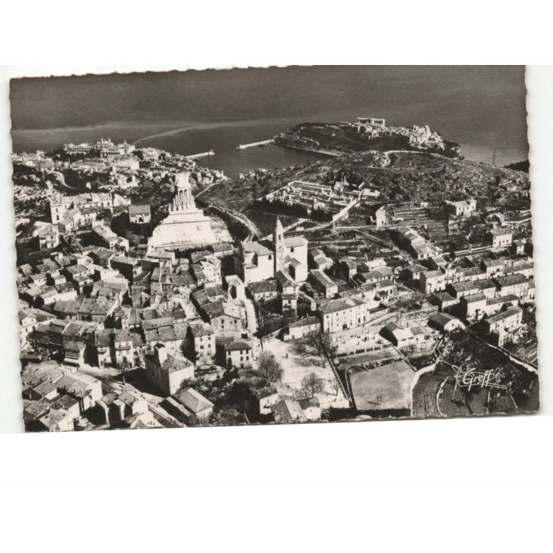LA TURBIE: l'église, le trophée d'auguste vue aérienne 10x15 - très bon état