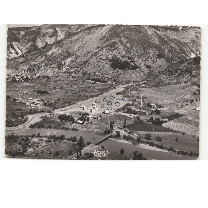 ESPINASSE: le quartier du pont d'espinasses et vallée de la durance vue aérienne 10x15 - état