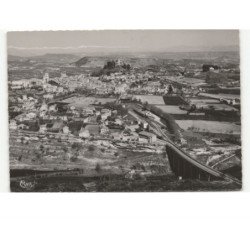 FORCALQUIER: la ville, le viaduc, dans le fond notre-dame de provence vue aérienne 10x15 - très bon état