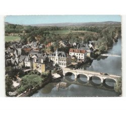 LARCHE: vue générale le pont sur la vézère vue aérienne 10x15 - très bon état