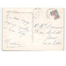 LARCHE: vue générale le pont sur la vézère vue aérienne 10x15 - très bon état