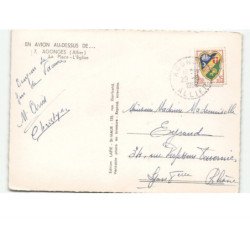 AGONGES: la place, l'église vue aérienne 10x15 - très bon état