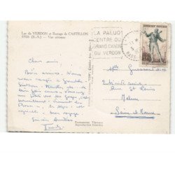 VERDON: lac du verdon et barrage de castillon vue aérienne 10x15 - très bon état