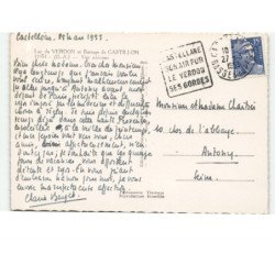 VERDON: lac du verdon et barrage de castillon vue aérienne 10x15 - très bon état