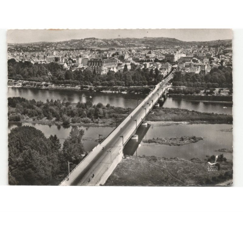 BELLERIVE: le pont aristide-briand et vue panoramique sur vichy vue aérienne 10x15 - très bon état
