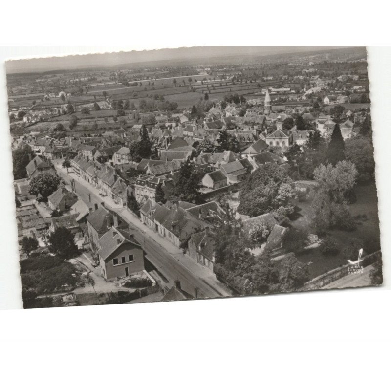 CERILLY: route de moulins et vue d'ensemble vue aérienne 10x15 - très bon état