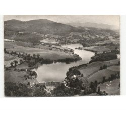 LE MAYET-de-MONTAGNE: le barrage et vallée de la besbre, rivière truitée vue aérienne 10x15 - très bon état