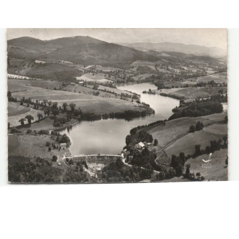 LE MAYET-de-MONTAGNE: le barrage et vallée de la besbre, rivière truitée vue aérienne 10x15 - très bon état