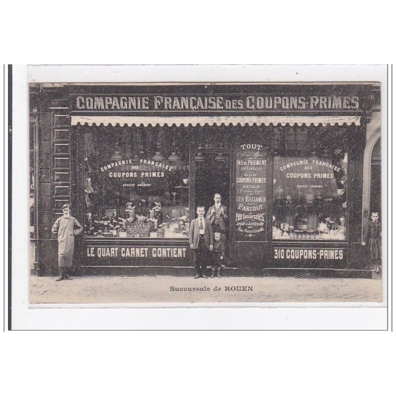 ROUEN : succursale de rouen, le quart carnet contient, 310 coupons-primes - tres bon etat