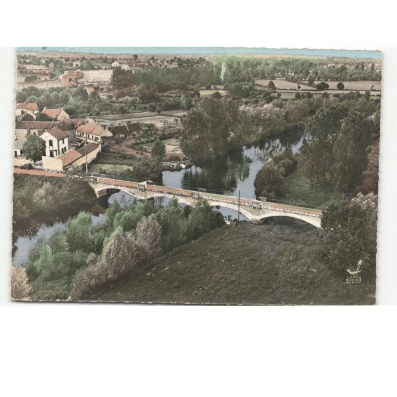 VAUX: le pont sur le cher vue aérienne 10x15 - très bon état